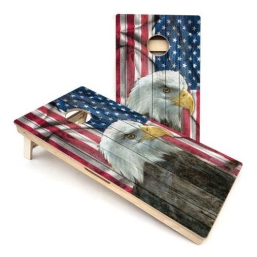 Custom Rec Cornhole Bags (1) Flag Eagle Cornhole Boards